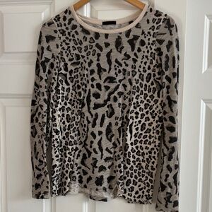 ATM Leopard Print Long Sleeve Top
